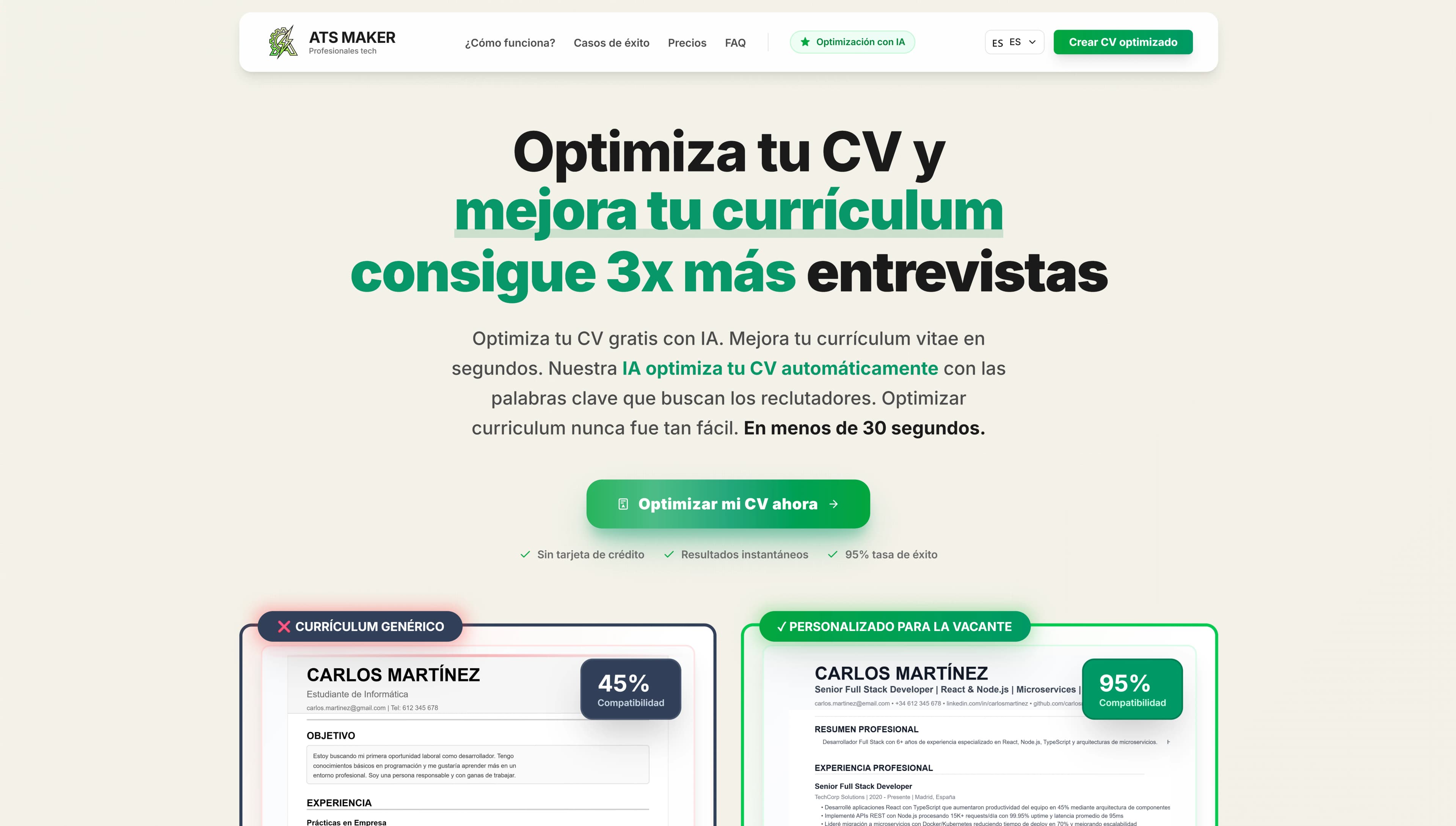 ATSmaker - Plataforma SaaS de optimización de CVs