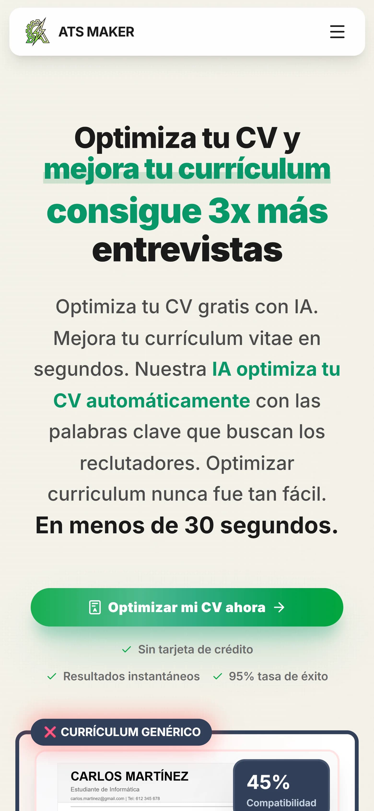 ATSmaker - Vista móvil